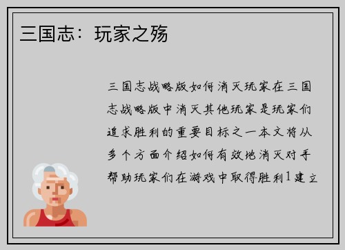 三国志：玩家之殇